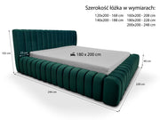 Rysunek techniczny łóżka Liva Lux – wymiary i specyfikacja