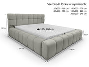  Rysunek techniczny łóżka Milo Lux – wymiary i specyfikacja