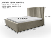 Rysunek techniczny łóżka Mona Lux – wymiary i specyfikacja