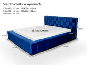 Rysunek techniczny łóżka Nora Lux – wymiary i specyfikacja
