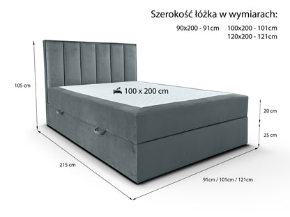 Rysunek techniczny łóżka Omni Slim – wymiary i specyfikacja
