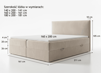 Rysunek techniczny łóżka Trend 4 – wymiary i specyfikacja
