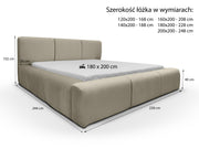 Rysunek techniczny łóżka Zara Lux – wymiary i specyfikacja
