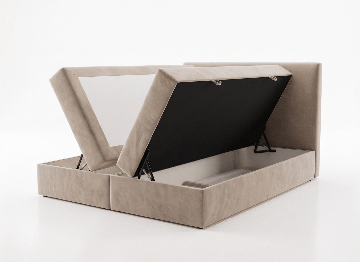 Łóżko Trend 4 z pojemnikiem na pościel – unoszona rama z siłownikami gazowymi
