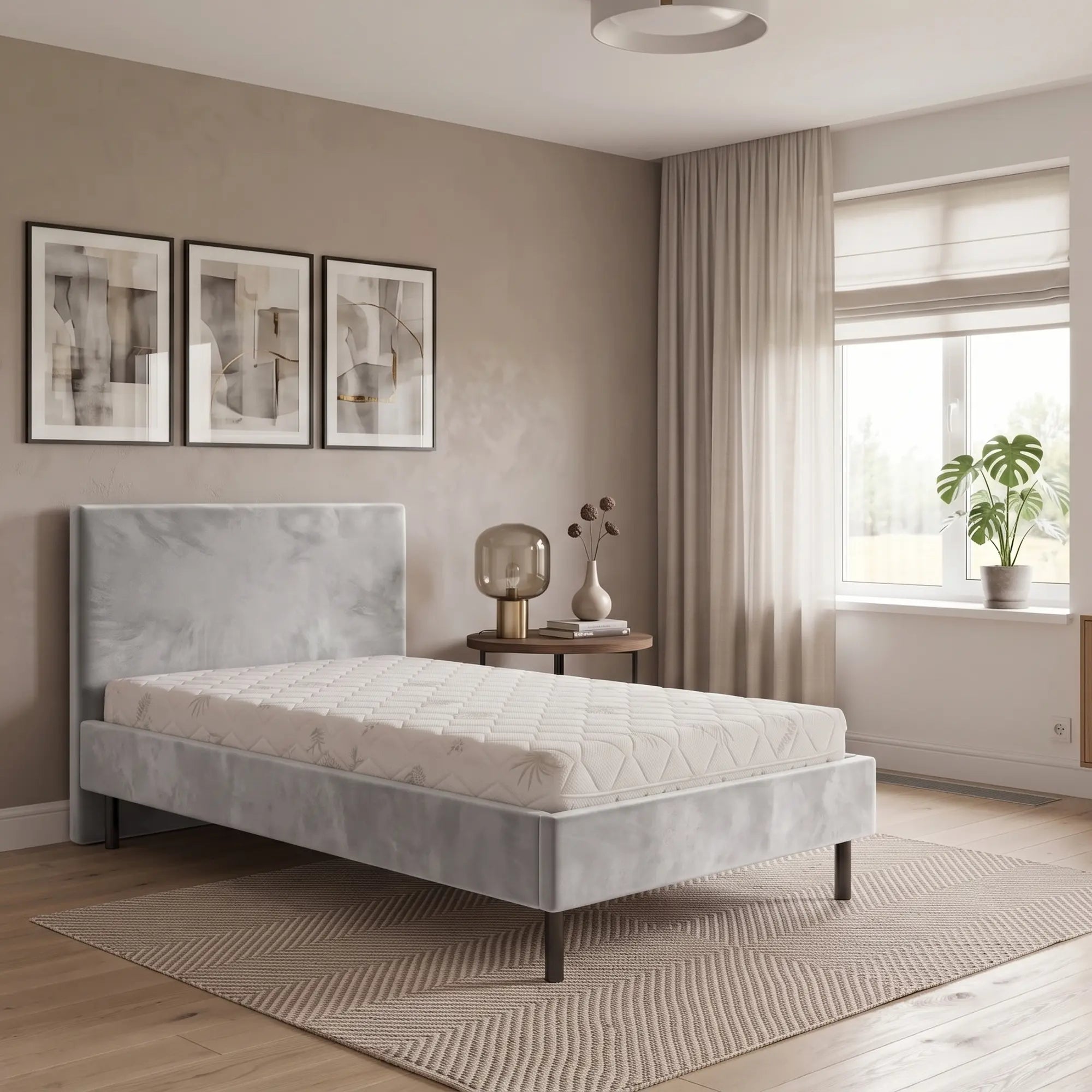 Łóżko tapicerowane Goya 2 Slim 80x200 cm na nóżkach